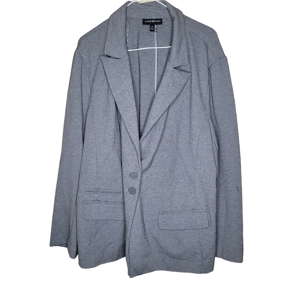 Lane Bryant Grey soft women's jacket blazer size 28 office career - Picture 4 of 9